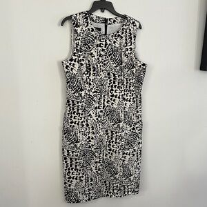 AGB Monochrome Abstract Midi Dress